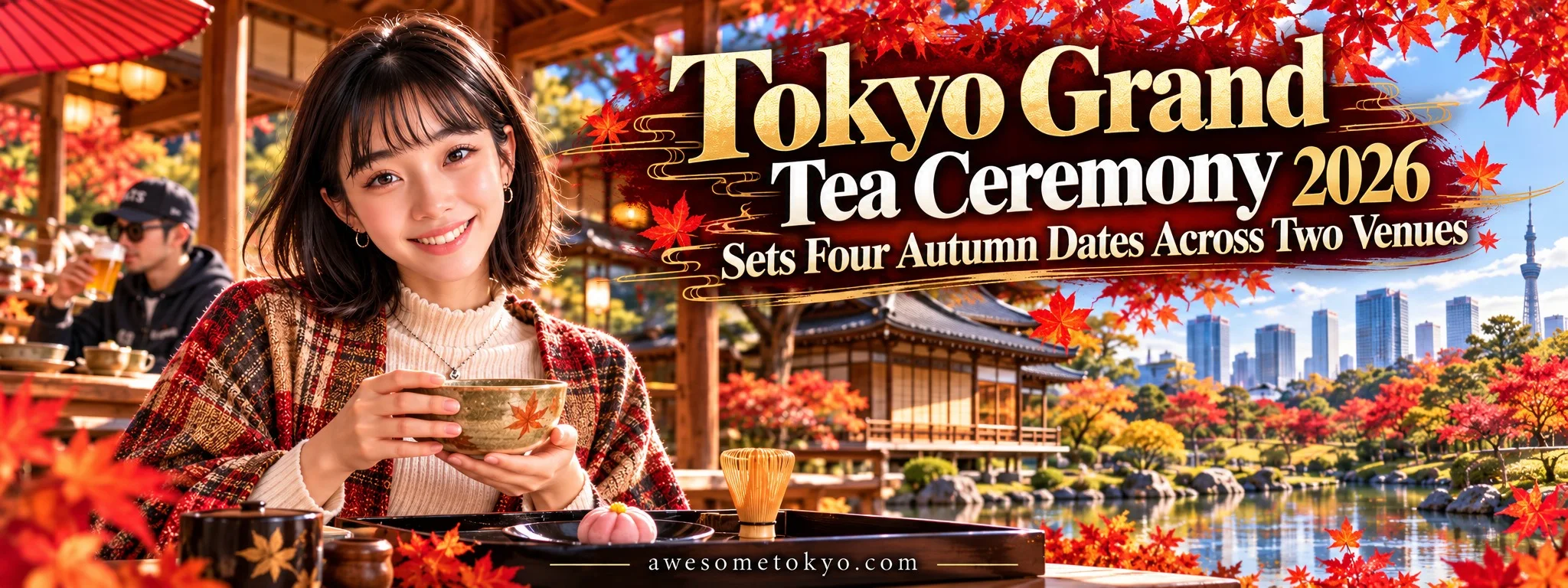 Japanese tea ceremony in autumn Tokyo